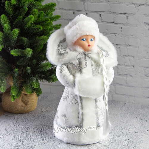 Фигура Снегурочка - Зимняя красавица в серебристой шубке 35 см Батик