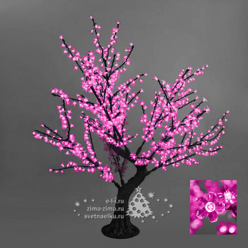 Светодиодное дерево "Сакура" с "натуральным" стволом, 150 см, уличное, 768 РОЗОВЫХ LED ламп BEAUTY LED