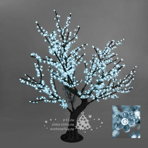 Светодиодное дерево "Сакура" с "натуральным" стволом, 150 см, уличное, 768 БЕЛЫХ LED ламп BEAUTY LED