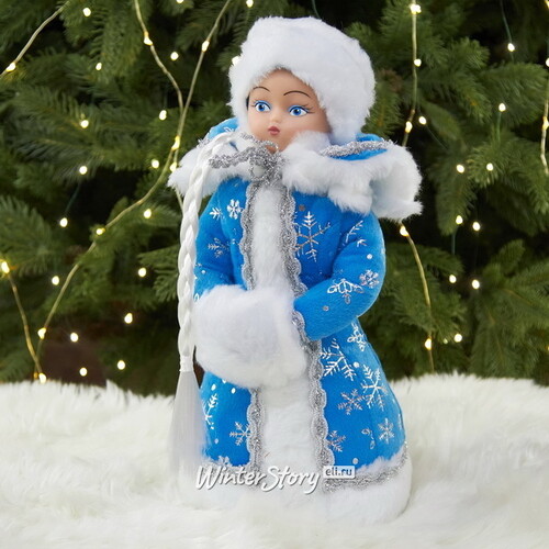 Фигура Снегурочка - Зимняя красавица в голубой шубке 35 см Батик