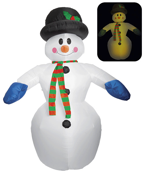 Снеговик в шапке шарфе (подсветка), 2,4м