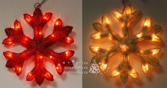 Снежинка светящаяся, 30см