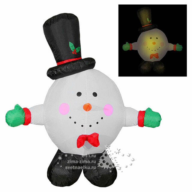 Надувная фигура Снеговик-колобок 1.2 м подсветка Торг Хаус
