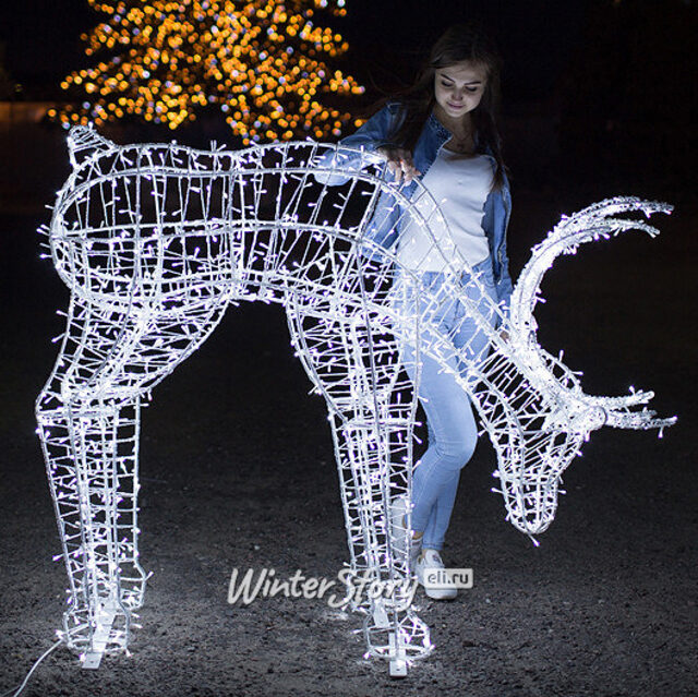 Светящийся олень Рудольф 110*160 см GREEN TREES