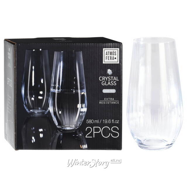 Стакан для воды Лиастольф 580 мл, 2 шт, стекло Koopman
