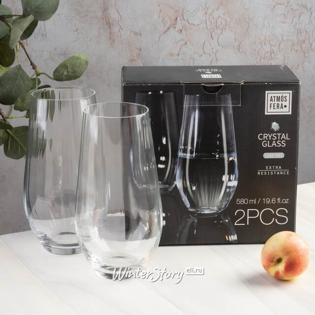 Стакан для воды Лиастольф 580 мл, 2 шт, стекло Koopman