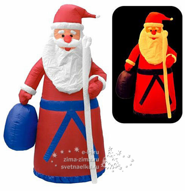 Дед Мороз в синем камзоле (подсветка), 1,8м