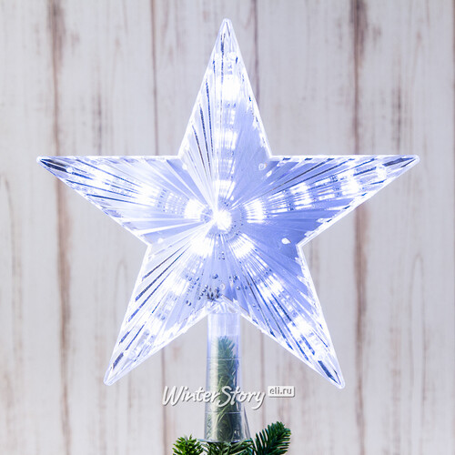 Светящаяся звезда на елку Starry Shine 21 см, 31 холодная белая LED лампа Snowhouse