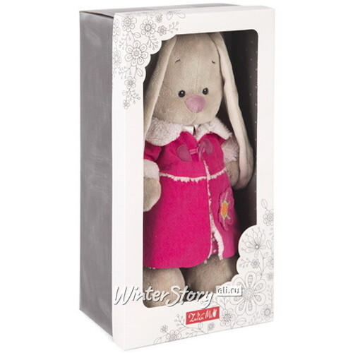 Мягкая игрушка Зайка Ми в платье и розовой дубленке 25 см коллекция Город Budi Basa
