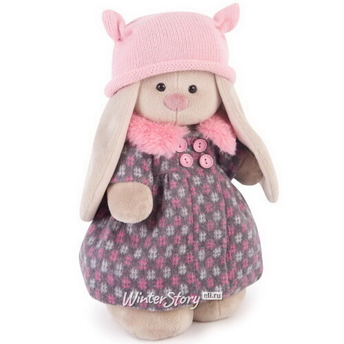Мягкая игрушка Зайка Ми в пальто и розовой шапке 32 см коллекция Город Budi Basa