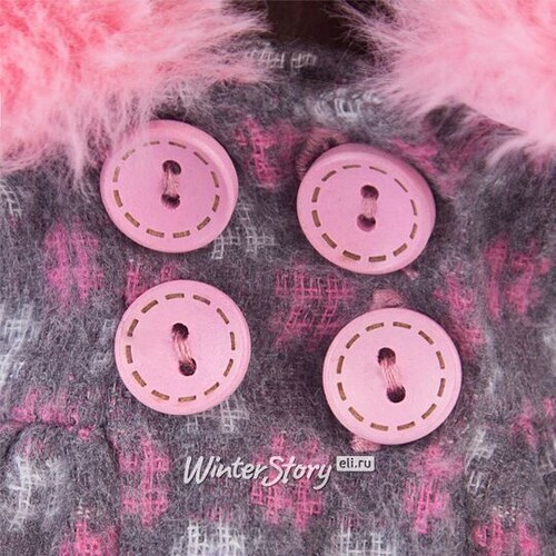 Мягкая игрушка Зайка Ми в пальто и розовой шапке 32 см коллекция Город Budi Basa