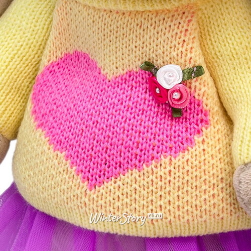 Мягкая игрушка Зайка Ми в свитере с сердцем 32 см Budi Basa