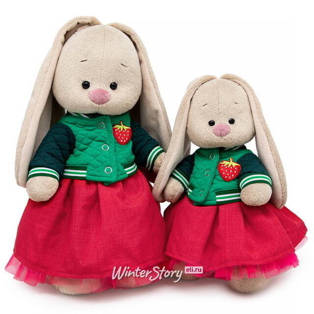 Мягкая игрушка Зайка Ми в бомбере с земляничкой 32 см Budi Basa (Буди Баса)