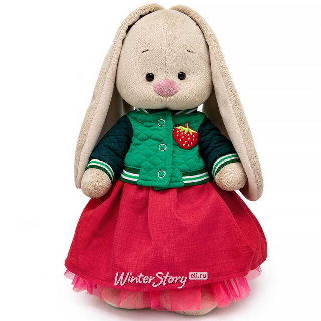 Мягкая игрушка Зайка Ми в бомбере с земляничкой 32 см Budi Basa (Буди Баса)