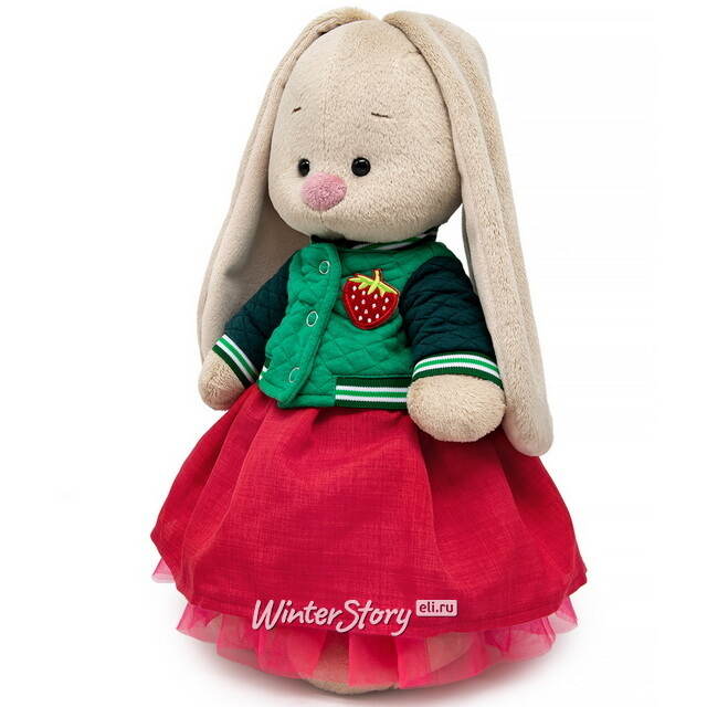 Мягкая игрушка Зайка Ми в бомбере с земляничкой 32 см Budi Basa (Буди Баса)