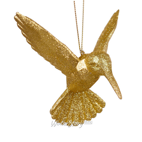 Елочная игрушка Колибри Shiny Gold 10 см, подвеска Kurts Adler