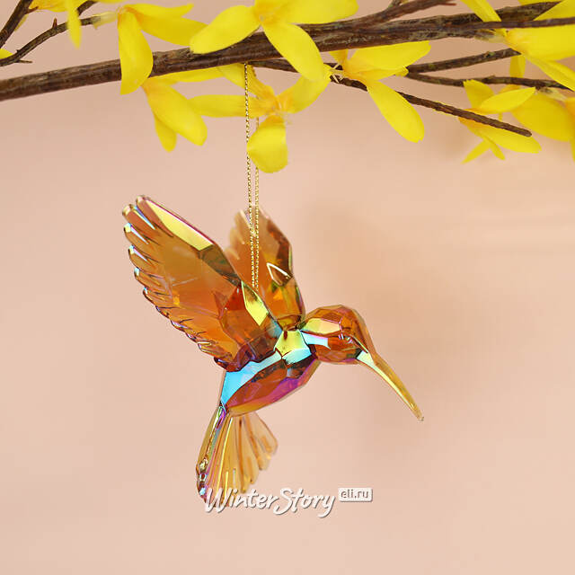 Елочная игрушка Колибри Золотой Хрусталь 10 см Kurts Adler (Куртс Адлер)