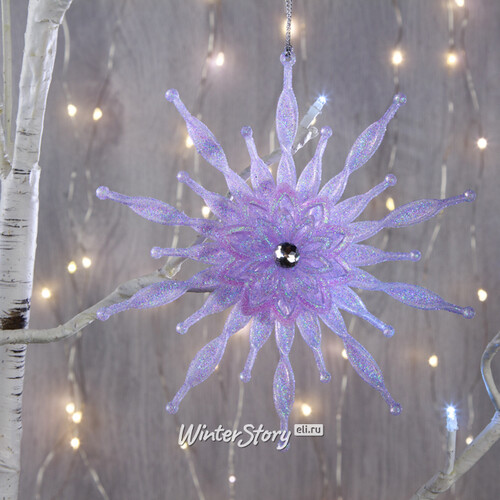 Елочная игрушка Снежинка Ледяное Королевство 15 см фиолетовая, подвеска Kurts Adler
