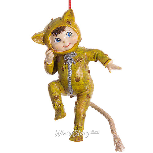 Елочная игрушка Детский Карнавал - Игривый Леопард 9 см, подвеска Kurts Adler