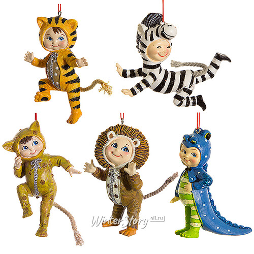 Набор елочных игрушек Детский Карнавал 9 см, 5 шт, подвеска Kurts Adler