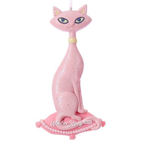 Елочная игрушка Кошка Китти 16 см светло-розовая, подвеска Kurts Adler