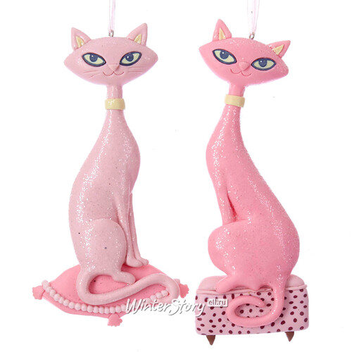 Елочная игрушка Кошка Китти 16 см розовая, подвеска Kurts Adler