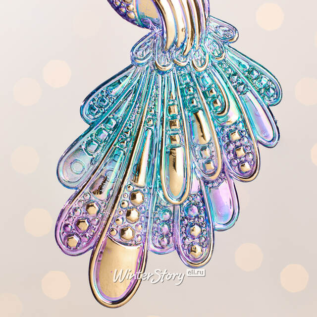 Елочная игрушка Павлин - Сапфировое Сердце 16 см, подвеска Kurts Adler