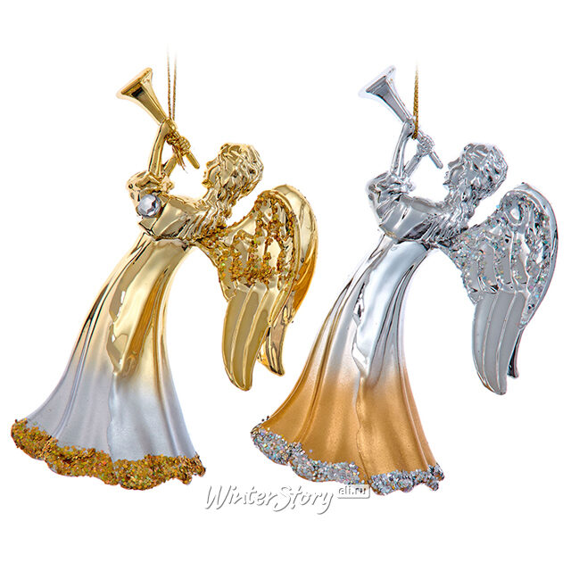 Елочная игрушка Ангел - Persee 13 см, золотой Kurts Adler