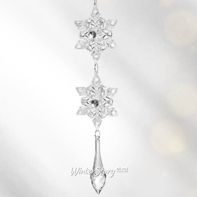 Елочная игрушка Снежинки Хрустальной Долины 21 см, подвеска Kurts Adler