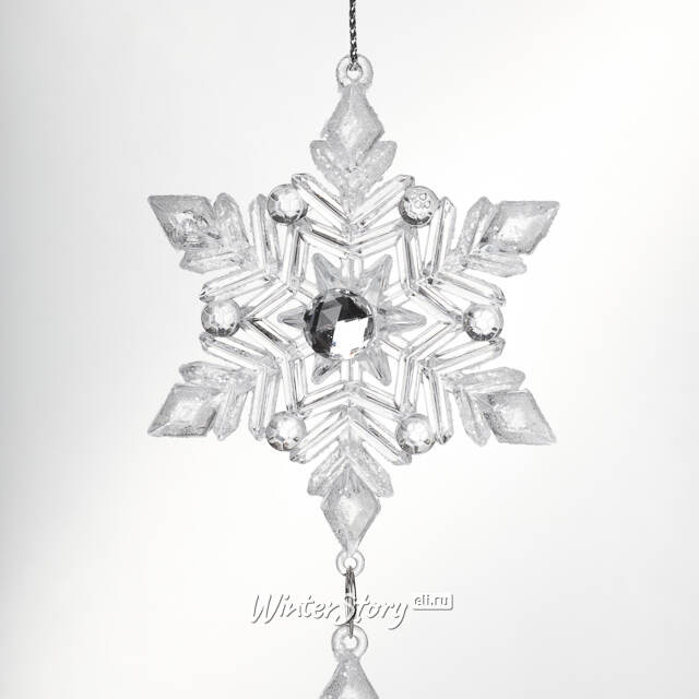 Елочная игрушка Снежинки Хрустальной Долины 21 см, подвеска Kurts Adler