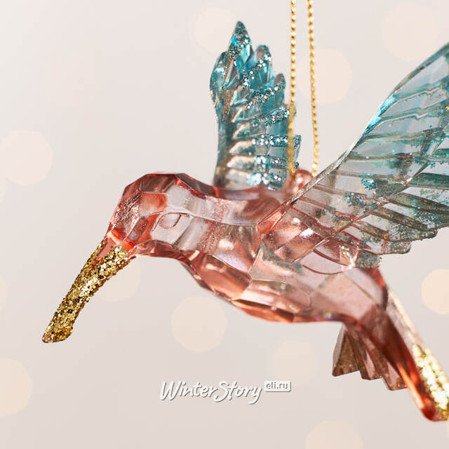 Елочная игрушка Колибри Делис - Azure Wonders 12 см Kurts Adler