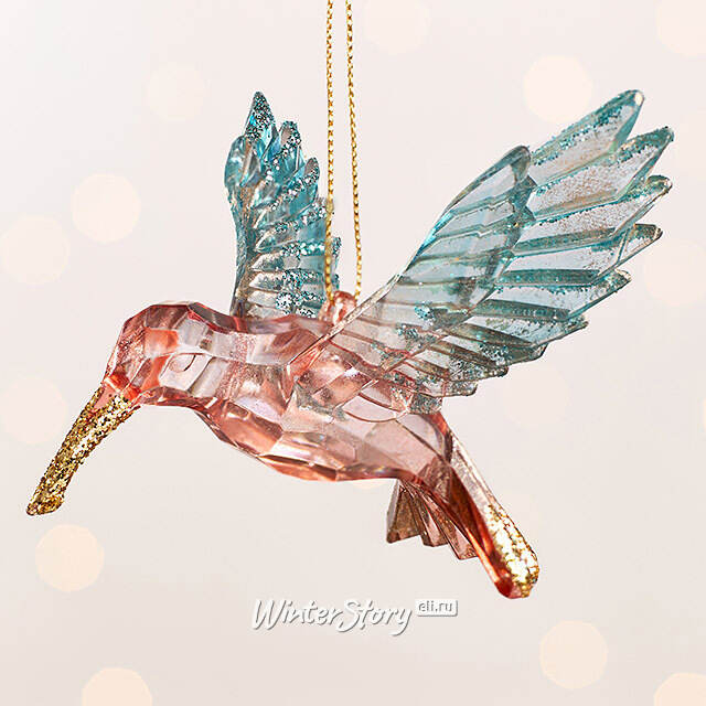 Елочная игрушка Колибри Делис - Azure Wonders 12 см Kurts Adler