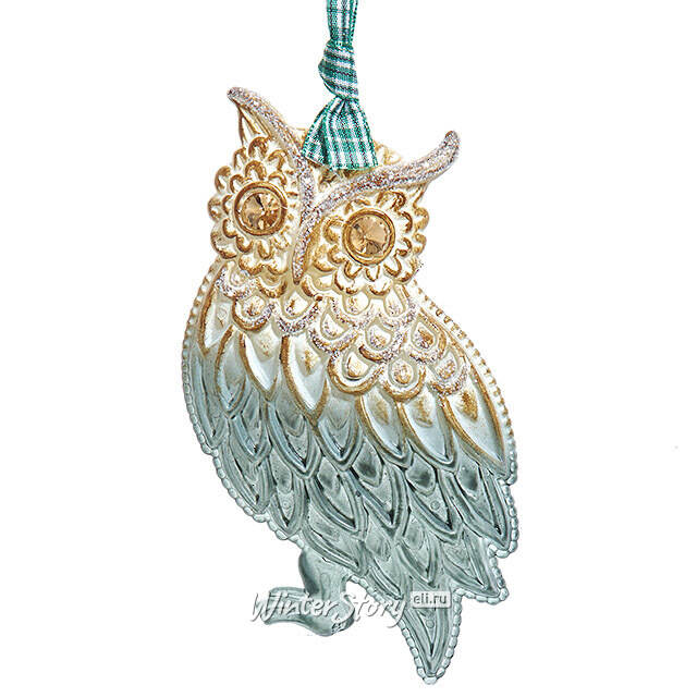 Елочная игрушка Сова Герти - Menthol Crystal 13 см Kurts Adler