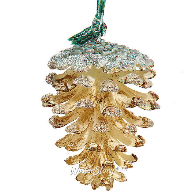 Елочная игрушка Шишка - Menthol Crystal 8 см золотистая Kurts Adler