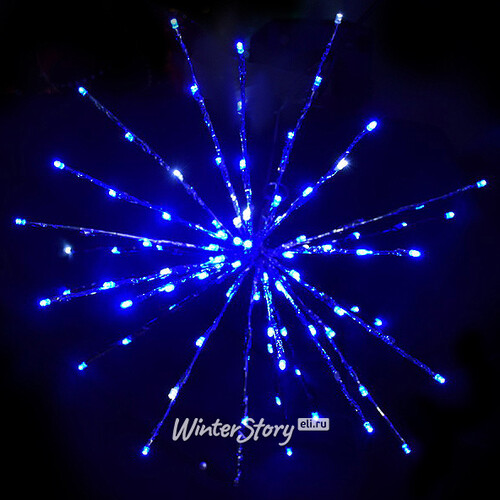 Светодиодный Ежик 40 см, 80 холодных белых и синих LED ламп, IP44 Snowhouse