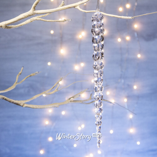 Новогоднее украшение Сосулька Кристальная Гроздь 25 см, подвеска Peha