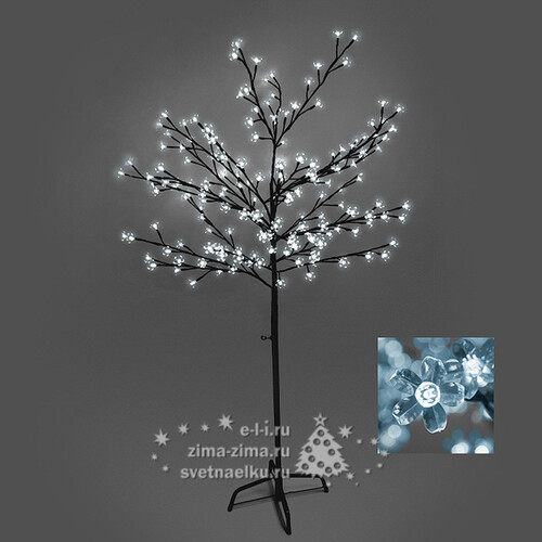 Светодиодное дерево "Сакура", 150 см, уличное, 192 ХОЛОДНЫХ БЕЛЫХ LED ламп Ели Пенери