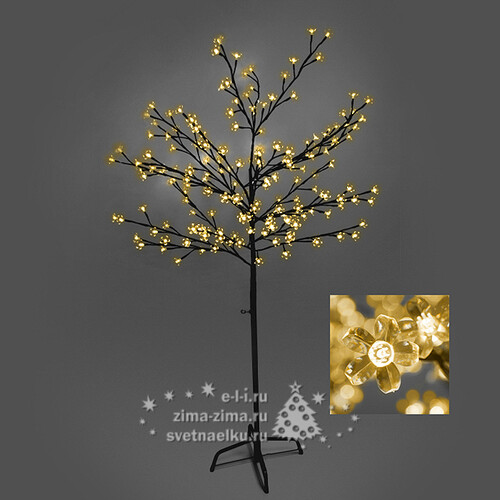 Светодиодное дерево "Сакура", 150 см, уличное, 192 ТЕПЛЫХ БЕЛЫХ LED ламп Ели Пенери
