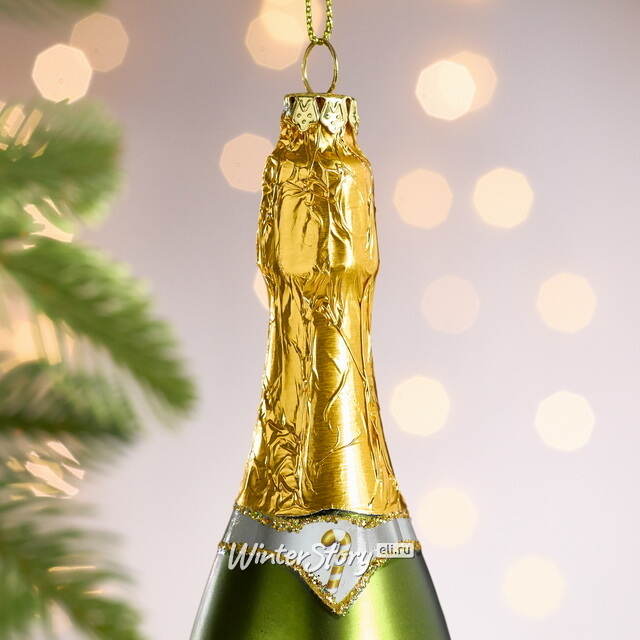 Стеклянная елочная игрушка Бутылка Шампанского Brut 16 см Goodwill (Гудвилл)