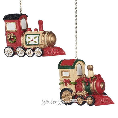 Елочная игрушка Рождественский Поезд 10 см красный, подвеска Goodwill