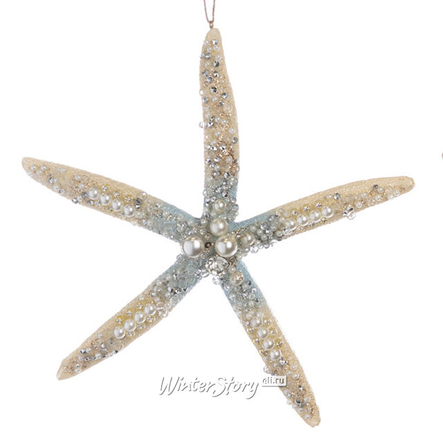 Елочная игрушка Морская Звезда Аушра 18 см нежно-голубая, подвеска Goodwill