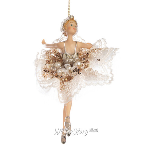 Елочная игрушка Балерина Металина - Perla Caprici Silve 17 см, подвеска Goodwill