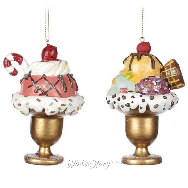 Елочная игрушка Мороженое с рожком - Maison du Sucre 10 см, подвеска Goodwill (Гудвилл)