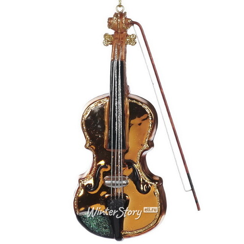Стеклянная елочная игрушка Скрипка Господина Паганини 15 см, подвеска Goodwill