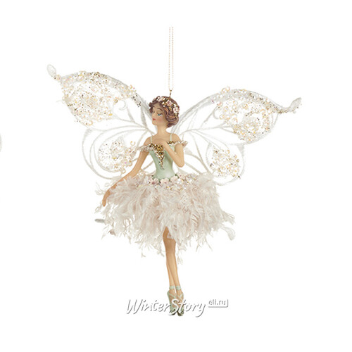 Елочная игрушка Фея Ария в белом - Jolie Enchante 16 см, подвеска Goodwill