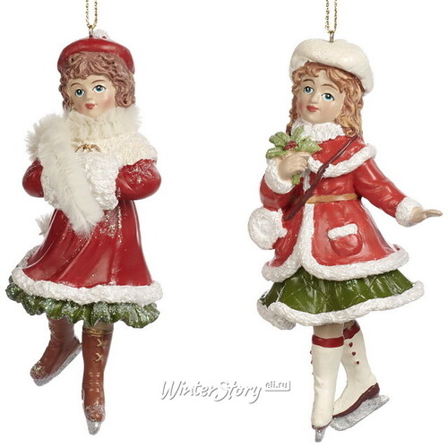 Елочная игрушка Девочка Иулиэна на коньках - Christmas Carol 13 см, подвеска Goodwill