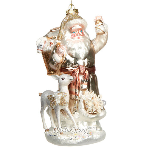 Стеклянная ёлочная игрушка Санта из Жемчужного царства 17 см, подвеска Goodwill