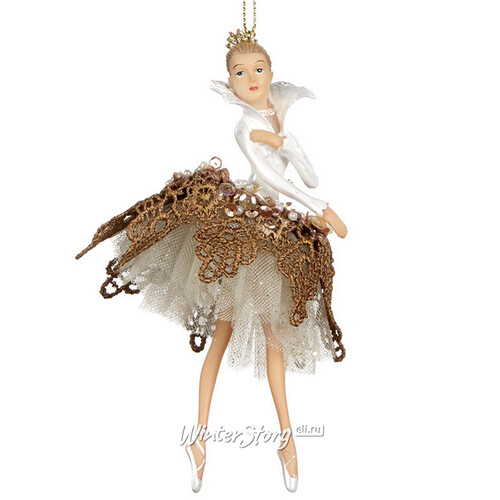 Елочная игрушка Балерина - Жемчужная принцесса 17 см величественная, подвеска Goodwill