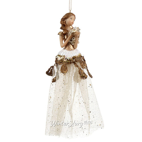 Елочная игрушка Леди Лучиана 20 см с цветочным венком, подвеска Goodwill