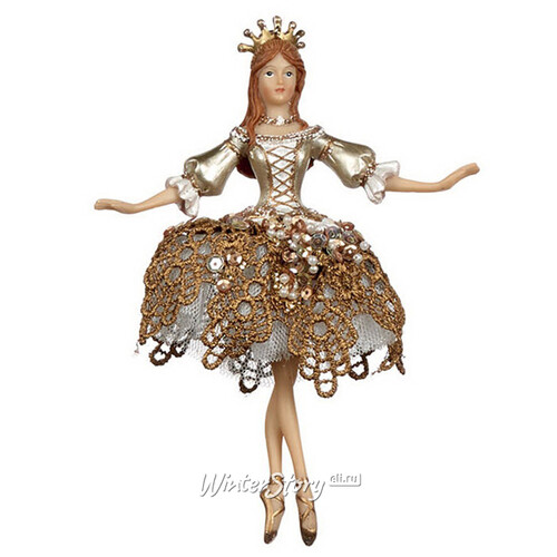 Елочная игрушка Балерина - Жемчужная принцесса 18 см с разведенными руками, подвеска Goodwill
